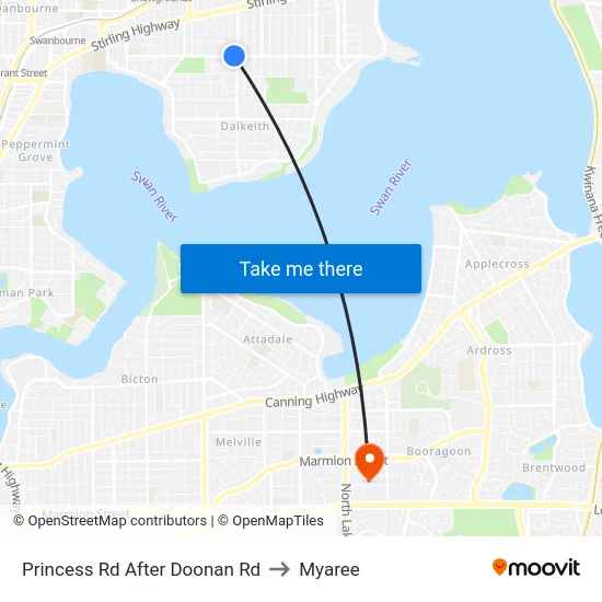 Princess Rd After Doonan Rd to Myaree map