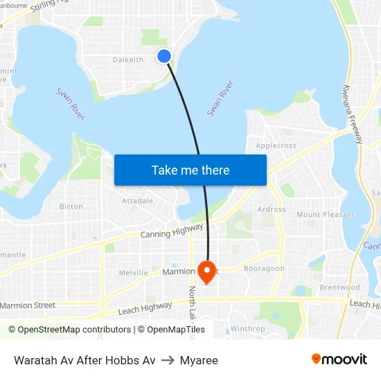 Waratah Av After Hobbs Av to Myaree map