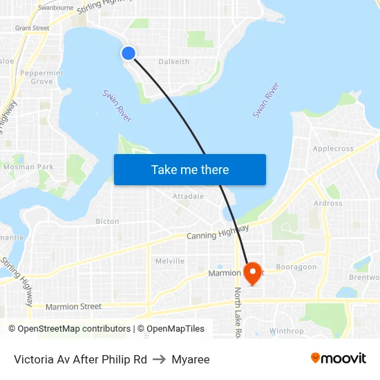 Victoria Av After Philip Rd to Myaree map