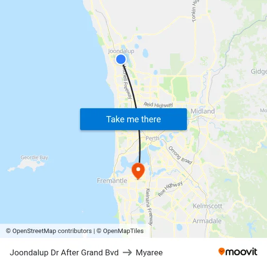 Joondalup Dr After Grand Bvd to Myaree map