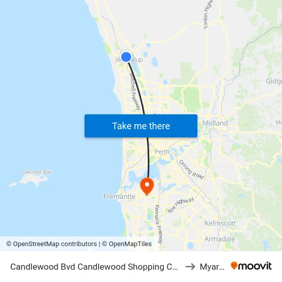 Candlewood Bvd Candlewood Shopping Centre to Myaree map