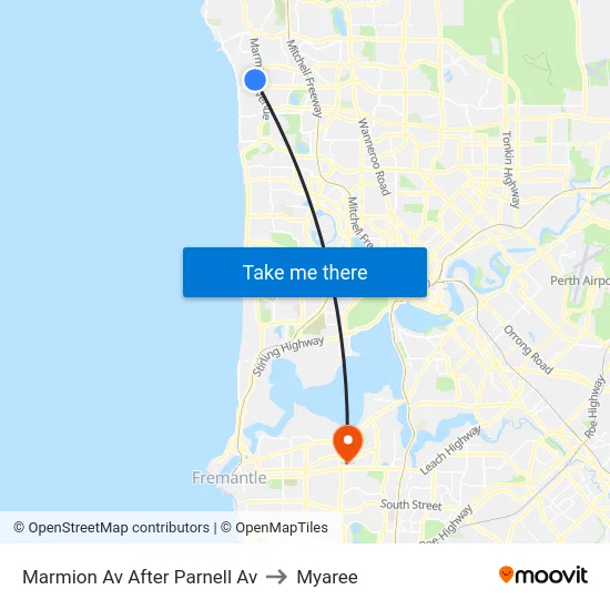 Marmion Av After Parnell Av to Myaree map