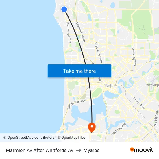 Marmion Av After Whitfords Av to Myaree map