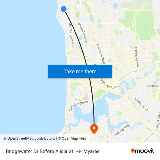 Bridgewater Dr Before Alicia St to Myaree map