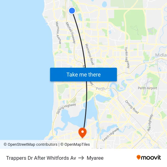 Trappers Dr After Whitfords Av to Myaree map