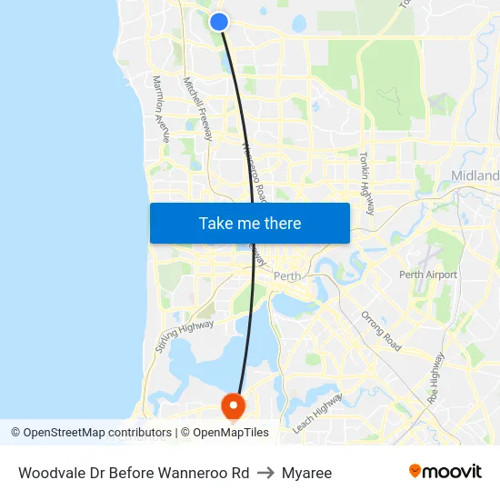 Woodvale Dr Before Wanneroo Rd to Myaree map