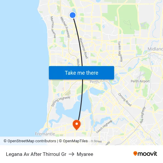 Legana Av After Thirroul Gr to Myaree map