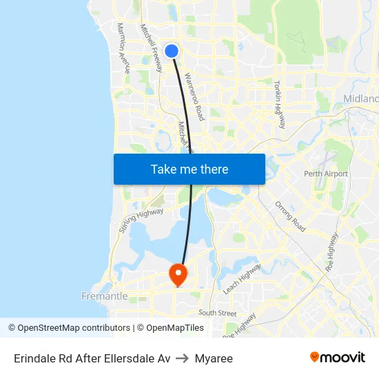 Erindale Rd After Ellersdale Av to Myaree map