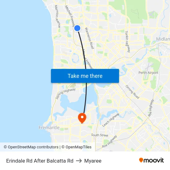 Erindale Rd After Balcatta Rd to Myaree map