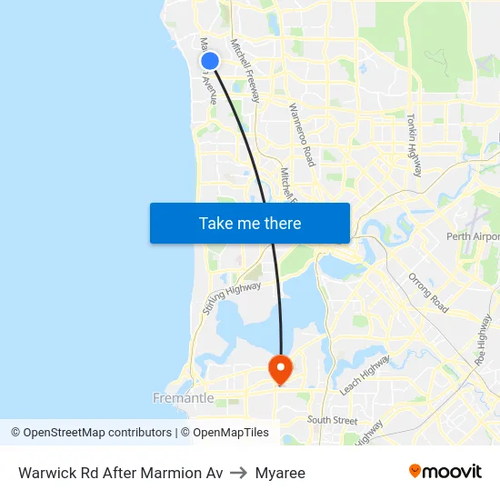 Warwick Rd After Marmion Av to Myaree map