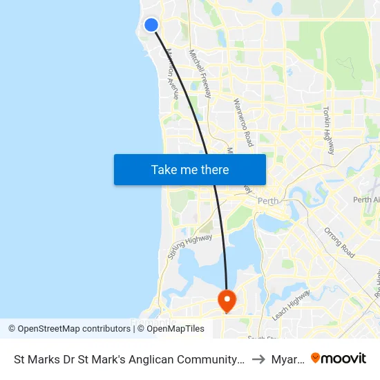 St Marks Dr St Mark's Anglican Community School to Myaree map