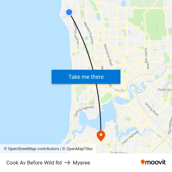 Cook Av Before Wild Rd to Myaree map
