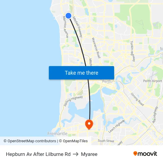Hepburn Av After Lilburne Rd to Myaree map