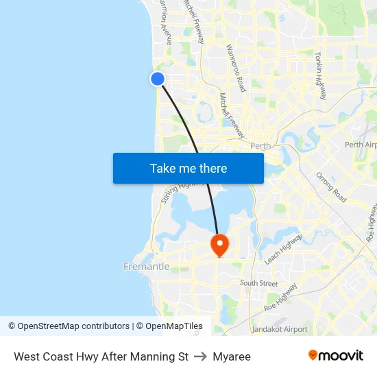 West Coast Hwy After Manning St to Myaree map