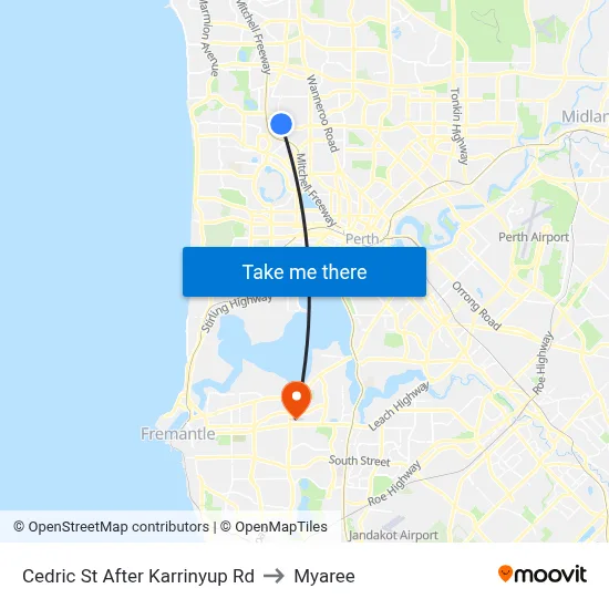 Cedric St After Karrinyup Rd to Myaree map