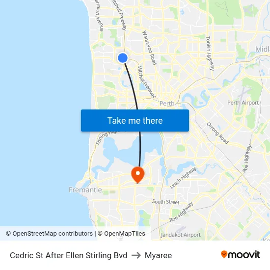 Cedric St After Ellen Stirling Bvd to Myaree map