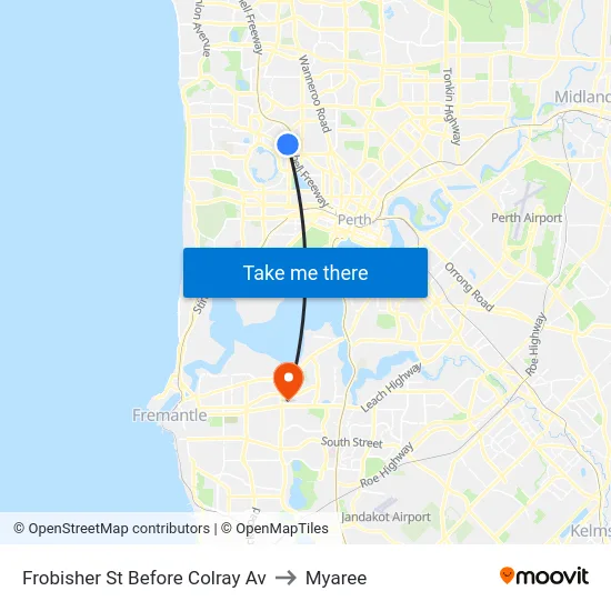 Frobisher St Before Colray Av to Myaree map