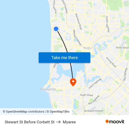 Stewart St Before Corbett St to Myaree map