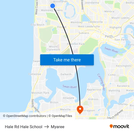 Hale Rd Hale School to Myaree map