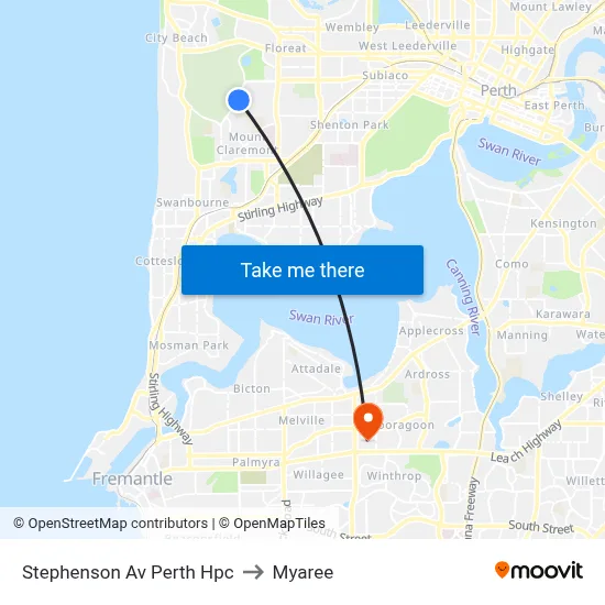 Stephenson Av Perth Hpc to Myaree map