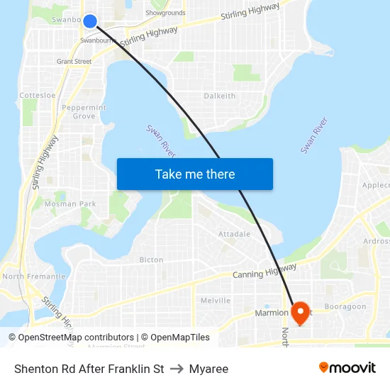 Shenton Rd After Franklin St to Myaree map