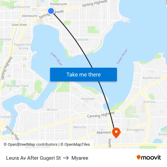 Leura Av After Gugeri St to Myaree map