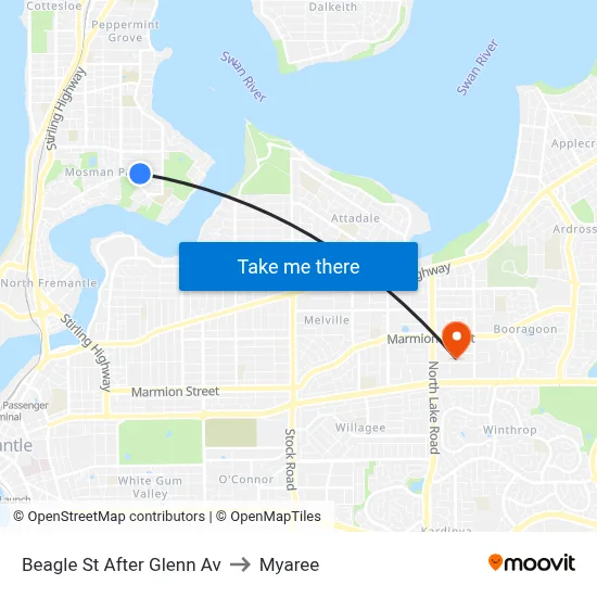 Beagle St After Glenn Av to Myaree map