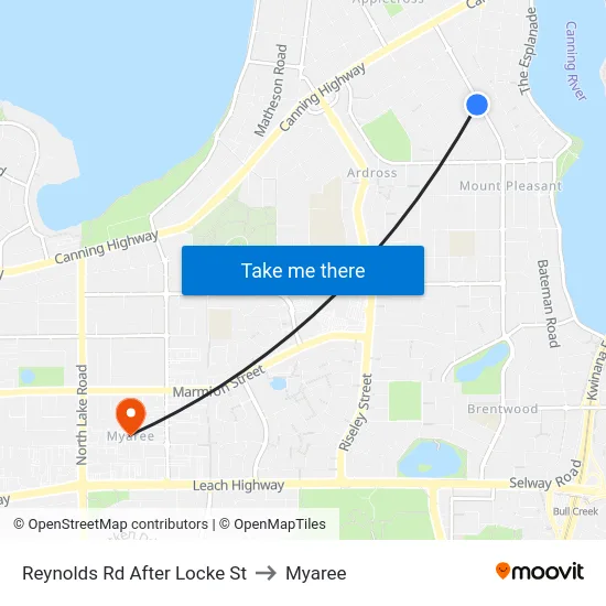 Reynolds Rd After Locke St to Myaree map