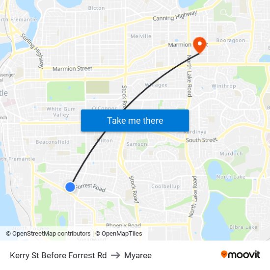 Kerry St Before Forrest Rd to Myaree map