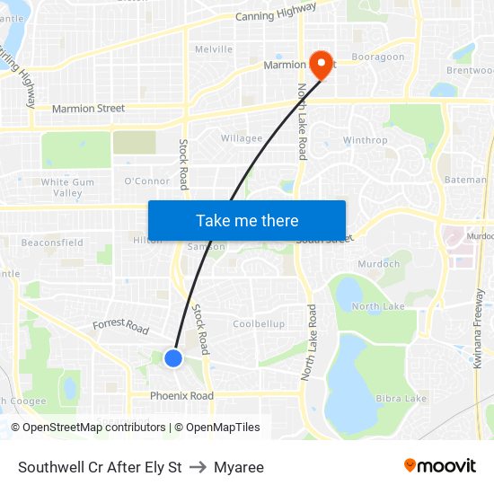 Southwell Cr After Ely St to Myaree map