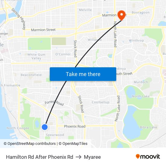 Hamilton Rd After Phoenix Rd to Myaree map