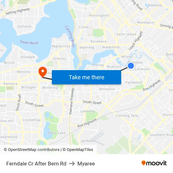 Ferndale Cr After Bern Rd to Myaree map