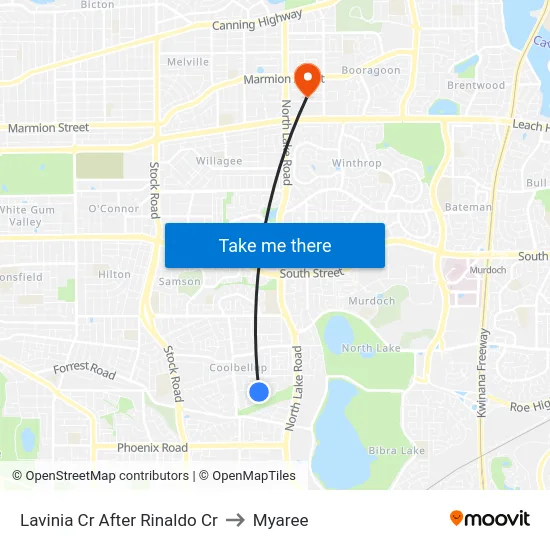 Lavinia Cr After Rinaldo Cr to Myaree map