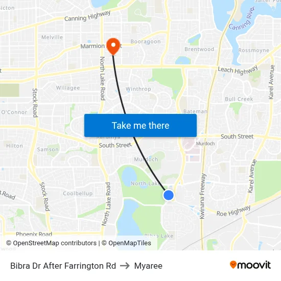 Bibra Dr After Farrington Rd to Myaree map