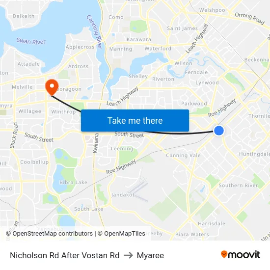Nicholson Rd After Vostan Rd to Myaree map
