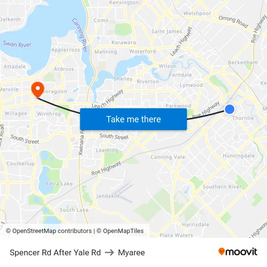Spencer Rd After Yale Rd to Myaree map