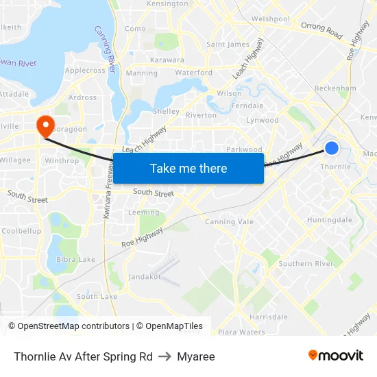 Thornlie Av After Spring Rd to Myaree map