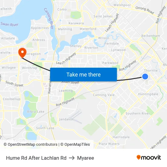 Hume Rd After Lachlan Rd to Myaree map