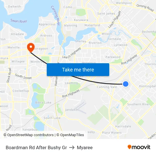 Boardman Rd After Bushy Gr to Myaree map