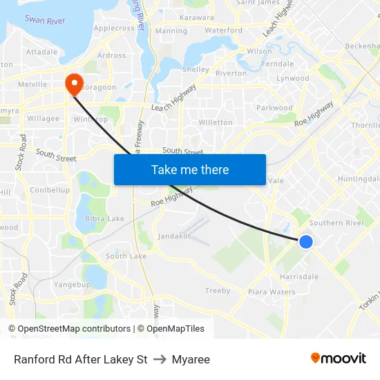 Ranford Rd After Lakey St to Myaree map