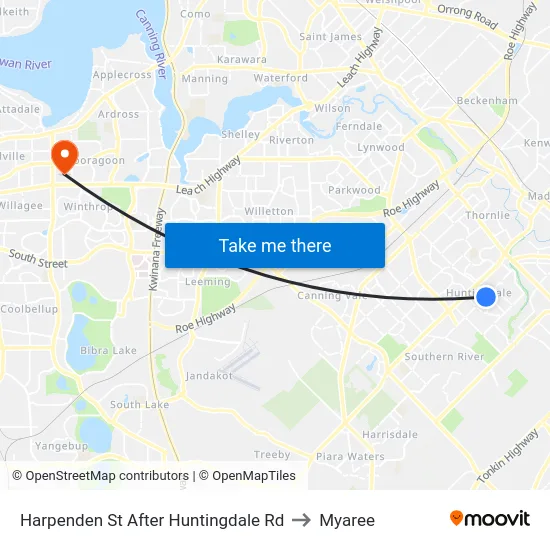 Harpenden St After Huntingdale Rd to Myaree map