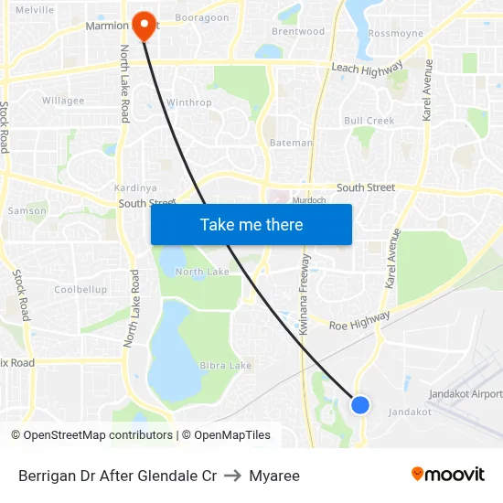 Berrigan Dr After Glendale Cr to Myaree map