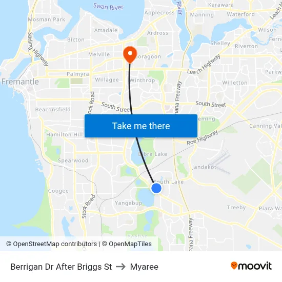 Berrigan Dr After Briggs St to Myaree map