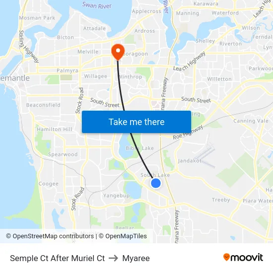 Semple Ct After Muriel Ct to Myaree map