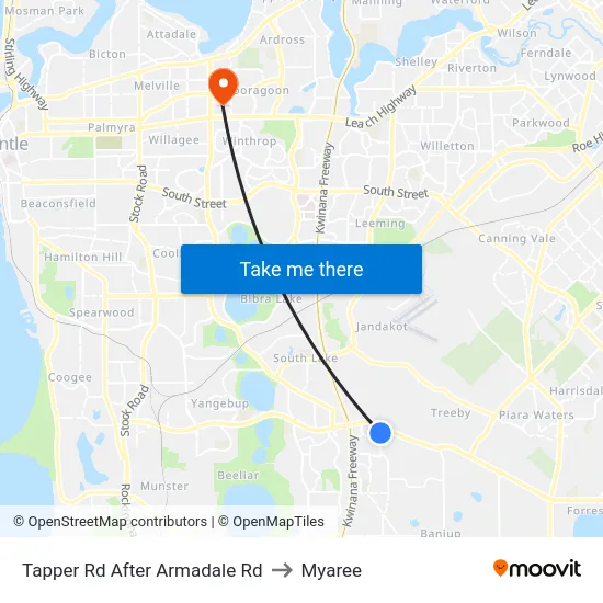 Tapper Rd After Armadale Rd to Myaree map