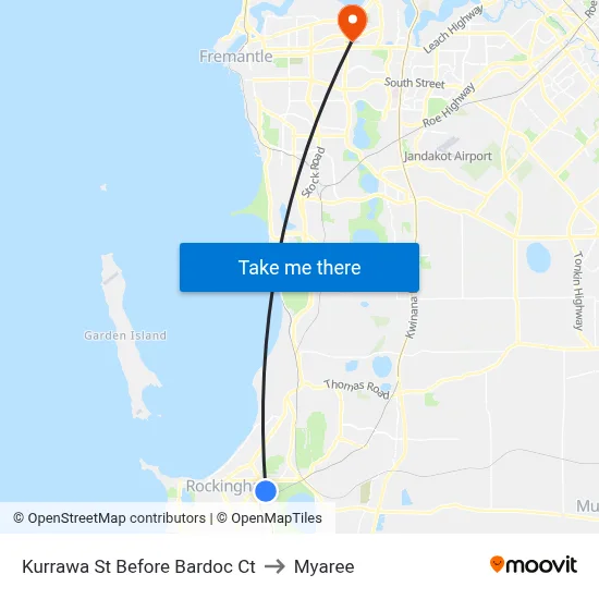 Kurrawa St Before Bardoc Ct to Myaree map