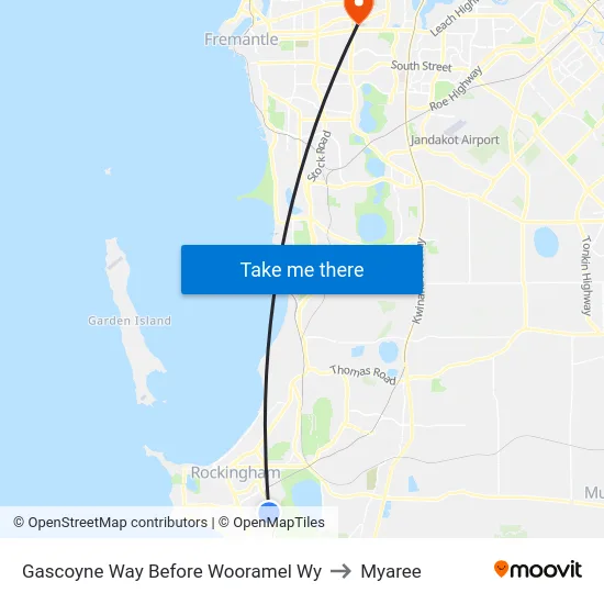 Gascoyne Way Before Wooramel Wy to Myaree map
