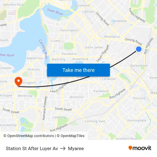 Station St After Luyer Av to Myaree map