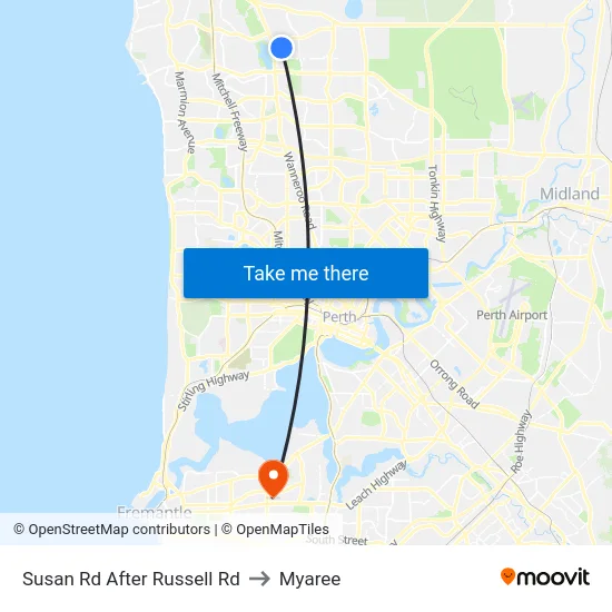 Susan Rd After Russell Rd to Myaree map