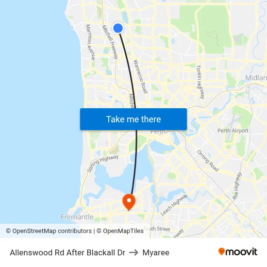 Allenswood Rd After Blackall Dr to Myaree map